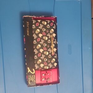Betsey Johnson Colorful Skull and Bow Wallet Set